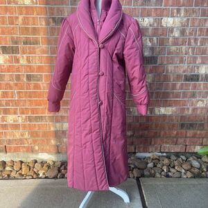 Mulberry Long Quilted Trench Coat in Dusty Rose